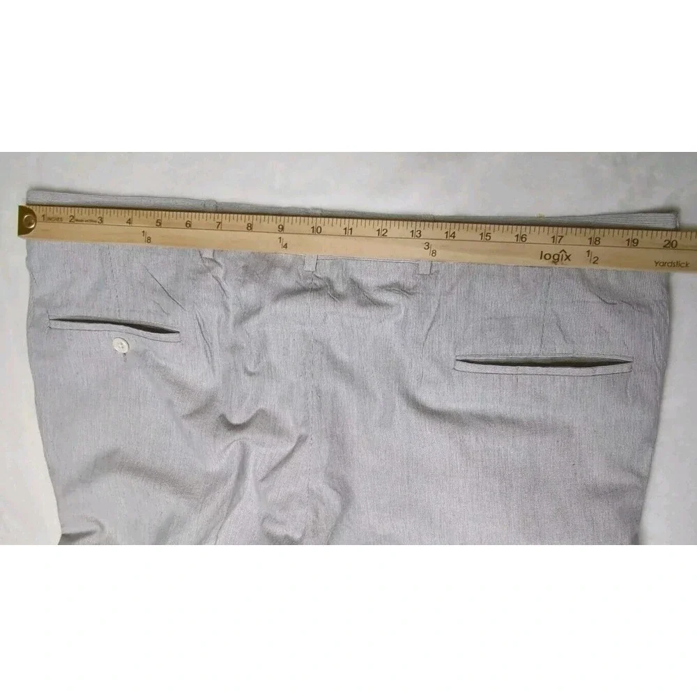 Vintage Corbin‎ Ltd. Men's Gray Pleated Pin Striped Pants Cuffed USA 40 x 31